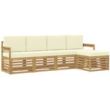  Set vanjskih sofa 5 pcs Bijela i krem 249 x 122,5 x 73 cm | shoptok.hr