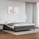  Madrac s džepičastim oprugama srednje tvrdoće sivi 180x200x20cm od umjetne kože | shoptok.hr