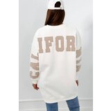 Kesi Insulated sweatshirt with California ecru inscription Cene