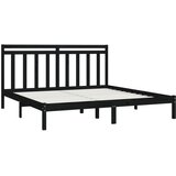  Okvir za krevet od masivne borovine crni 200 x 200 cm | shoptok.hr