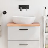 vidaXL Kupaonska radna ploča svjetlosmeđa 60x40x(2-4) cm masivno drvo | shoptok.hr