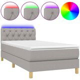 Maison Chic Box spring postelja - Vzmetna postelja z vzmetnico LED svetlo siva 80x200 cm blago SL15554, (21905574) Cene
