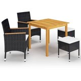 vidaXL 5-dijelni vrtni blagovaonski set crni | shoptok.hr