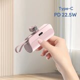 power bank prenosiva baterija privezak 5000mAh type c roze Cene