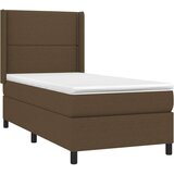 Krevet box spring s madracem LED tamnosmeđi 90x190 cm tkanina | shoptok.hr