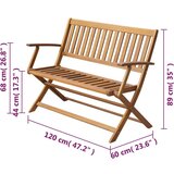  Klupa 120 cm masivno bagremovo drvo | shoptok.hr
