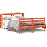 Maison Chic Posteljni okvir - Dvoposteljna postelja - Zakonska postelja brez vzmetnice voščeno rjav 120x190 cm borovina-J13171, (21772491) | Shoptok.si