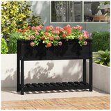  Visoka greda s polico črna 111,5x34,5x81 cm trdna borovina | Shoptok.si