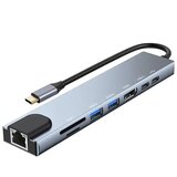 Kettz USB-C HUB KT-801G 8-u-1 sa 4K HDMI, LAN i PD punjenjem | Eponuda.com