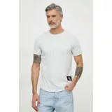 Calvin Klein Jeans Bombažna kratka majica moški, rjava barva