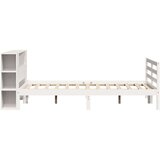 vidaXL Posteljni okvir brez vzmetnice bela 135x190 cm trdna borovina | Shoptok.si