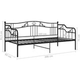  Okvir za krevet na razvlačenje crni metalni 90 x 200 cm | shoptok.hr