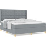  Krevet s oprugama i madracem svjetlosive boje 180 x 200 cm tkanina | shoptok.hr
