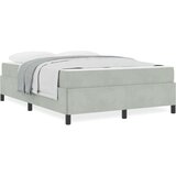  Krevetna konstrukcija Bijela i svijetlosiva 140 x 190 cm Baršun | shoptok.hr