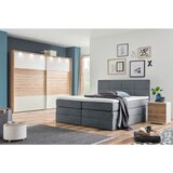CARRYHOME BOXSPRING POSTELJA 140 cm x 200 cm , tekstil modrosiva | Shoptok.si