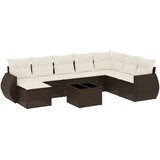  9-dijelni set vrtnih sofa s jastucima poliratan smeđi | shoptok.hr