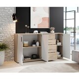 Boxxx komoda, bela, hrast sonoma | Shoptok.si