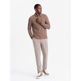 Ombre Men's structured polo longsleeve with patch - brown | shoptok.hr