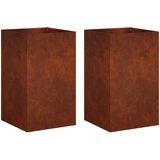 Vrtna saksija 2 kom. Rđa 30 x 30 x 50 cm Otporni čelik | shoptok.hr