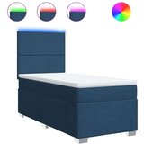 vidaXL Box spring postelja z vzmetnico modra 80x200 cm blago | Shoptok.si