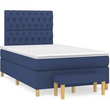  Krevet s oprugama i madracem plavi 120 x 190 cm od tkanine | shoptok.hr