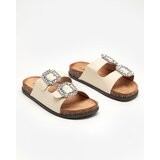 Resti Beige women's slippers with clasps Oterina - Footwear | shoptok.hr