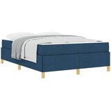 Box spring krevet Plava i bijela 140 x 190 cm tkanina | shoptok.hr