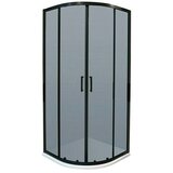 AQUAART Polkrožna tuš kabina Black (80 x 80 x 195 cm, črni profili, steklo: 6 mm, tonirano) Cene