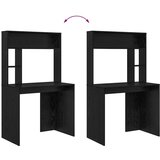 vidaXL Miza s polico Črni hrast 91 x 50 x 149 cm Konstruiran les | Shoptok.si