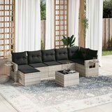 Maison Chic Seti vrtnega pohištva - Vrtna garnitura - Vrtni pohištvo set 8-delna z blazinami sv. siv poli ratan, (21800846) | Shoptok.si