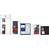 C+P Omara z rolojem, vodoravne žaluzije, VxŠxG 1660 x 1200 x 420 mm, 3 police, 4 prostori za mape, svetlo siva | Shoptok.si
