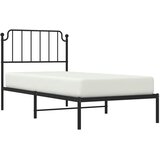  Metalni okvir za krevet s uzglavljem crni 90x200 cm | shoptok.hr