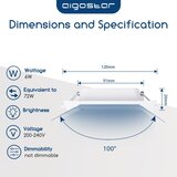 Aigostar LED ugradna svetiljka LED/6W/230V 6500K 12x12 cm bela | Eponuda.com
