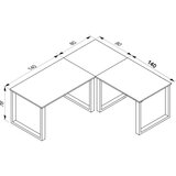 MID.YOU Kotna Pisalna Miza Lona, Hrast | Shoptok.si