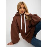 Fashion Hunters Dark brown basic long oversize hoodie Cene
