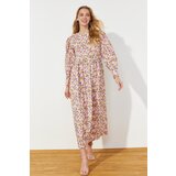 Trendyol Multi Color Floral Patterned Cotton Woven Dress Cene