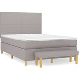 Box spring postelja z vzmetnico svetlo siva 140x200 cm blago, (20901601) | Shoptok.si