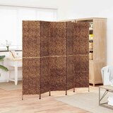 Sobna pregrada s 5 panela smeđa 205 x 180 cm od vodenog zumbula | shoptok.hr