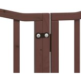vidaXL Ograda za pse z vrati zložljiva 9 panelov rjava 450 cm les | Shoptok.si