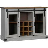 vidaXL Bivak HALDEN 2 drsna vrata Bela 112x40x80 cm Masivni les | Shoptok.si