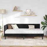  Kutni krevetni okvir s madracem 2 kom. Crna 90 x 190 cm Baršun | Shoptok.si