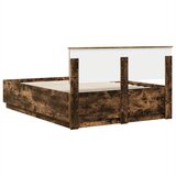  Krevetna konstrukcija S LED lampica Dimljeni hrast 160 x 200 cm | shoptok.hr