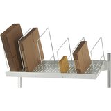 RAU Stojalo za kartonaste škatle, svetlo sive barve RAL 7035, ŠxG 1000 x 600 mm, 5 natičnih lokov (2 x 300 mm, 3 x 500 mm) | Shoptok.si