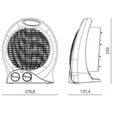  Ventilator sa grejnim telom 1000/2000W/230V crne boje Slike