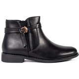 Shelvt Women's black ankle boots with a low-heeled belt | Shoptok.si