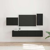 4 Set omare za televizijo na steni 4 pcs Črna Konstruiran les - - črna - 45.88 - 78,5 x 31 x 29,5 cm - 2025-vidaXL-Uvoz_2 Cene