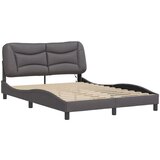 Okvir kreveta s LED svjetlima sivi 140 x 190 cm od umjetne kože | shoptok.hr