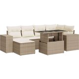  7-dijelni set vrtnih sofa od poliratana s jastucima bež | shoptok.hr