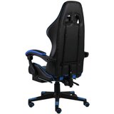 vidaXL racing stol z oporo za noge črno in modro umetno usnje | Shoptok.si