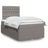 vidaXL Box spring postelja z vzmetnico taupe 120x200 cm blago | Shoptok.si